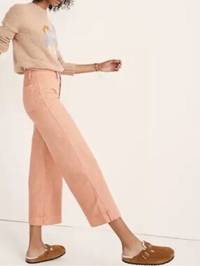 Madewell Emmett High-Rise Chino Jeans Pants in Blush Pink 27 28